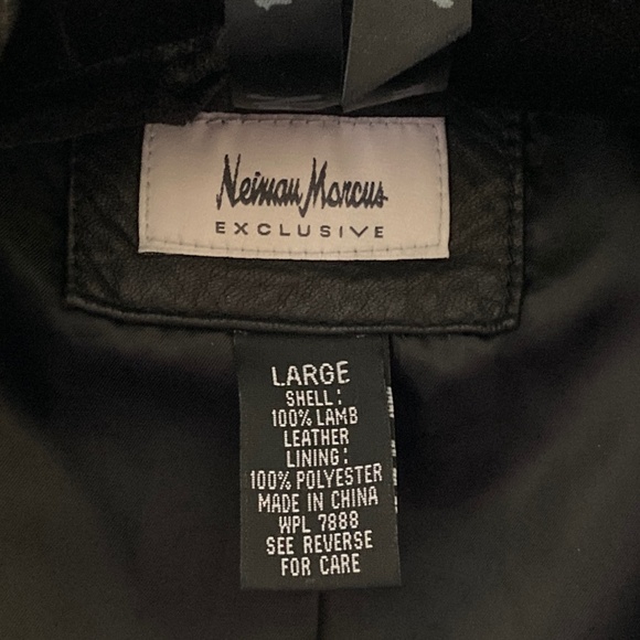 Neiman Marcus Exclusive Lamb Leather Moto Jacket/Black/Size L/EUC!/WORN ONCE!!! - Picture 5 of 5